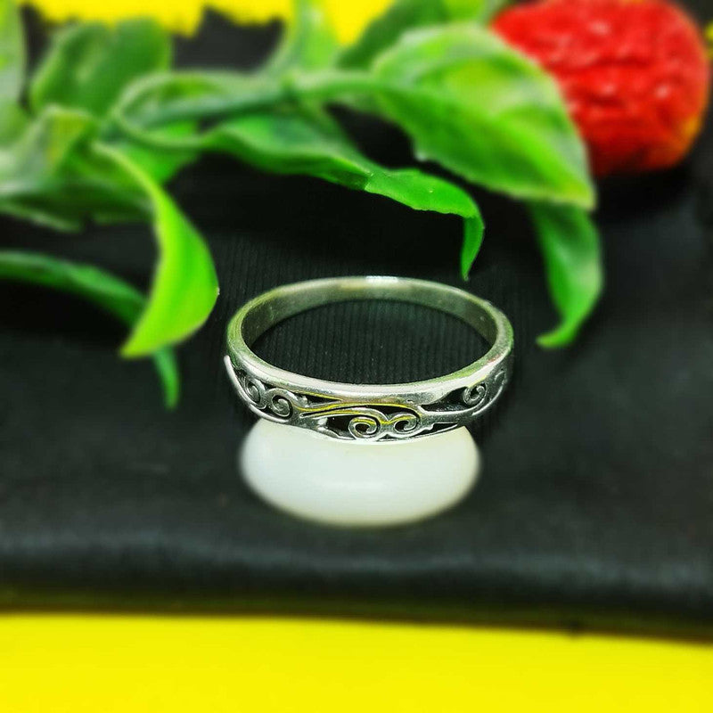JSAJ THIN ZALI DESIGN NEPALI BAND RING IN 925 STERLING SILVER