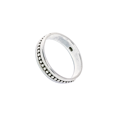 JSAJ THIN BAND RING WITH BALLS IN 925 STERLING SILVER
