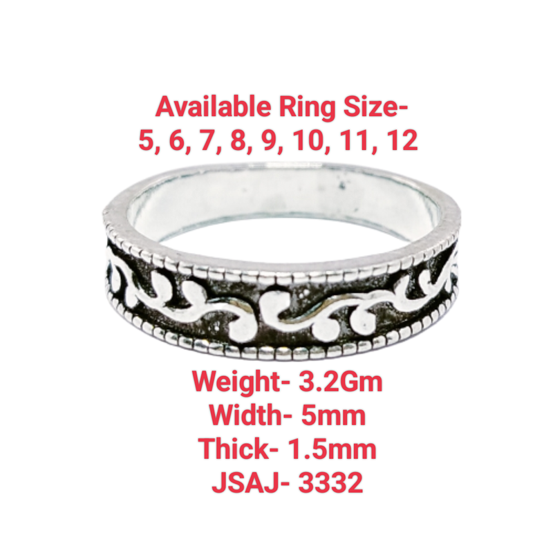 JSAJ THIN DESIGN BAND RING IN 925 STERLING SILVER