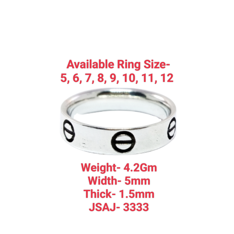 JSAJ CARTIER DESIGN BAND RING IN 925 STERLING SILVER