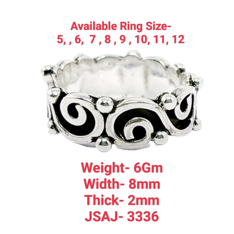 JSAJ THICK BAND RING IN 925 STERLING SILVER