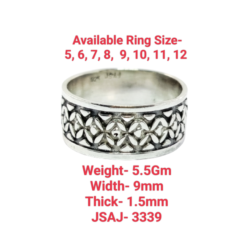 JSAJ THICK BAND RING IN 925 STERLING SILVER