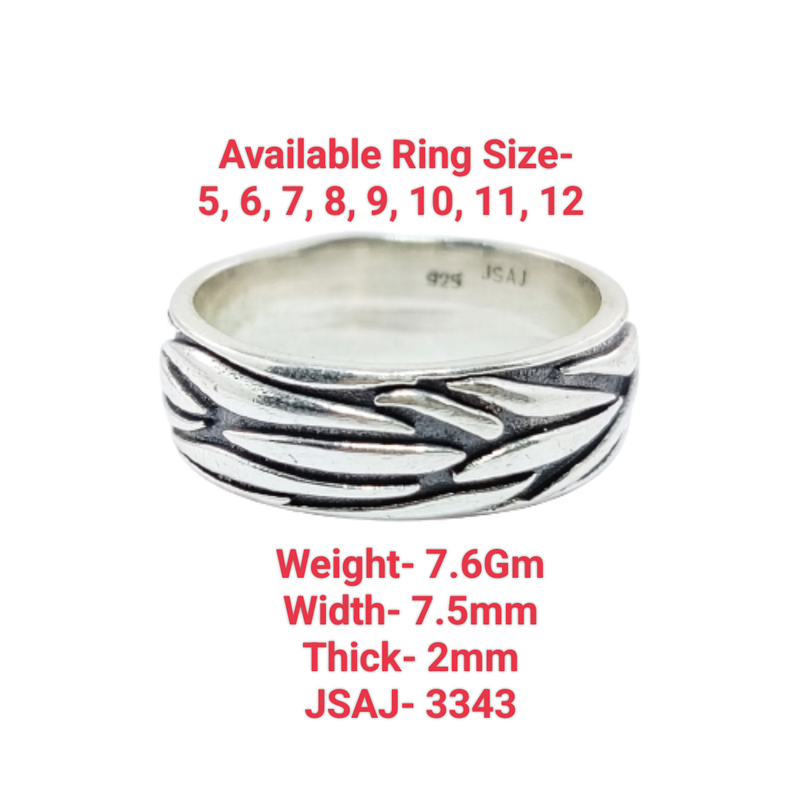 JSAJ THICK BAND RING IN 925 STERLING SILVER