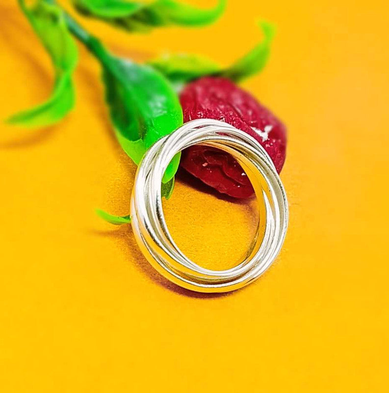 JSAJ 7 LINE BUNCH BAND RING IN 925 STERLING SILVER