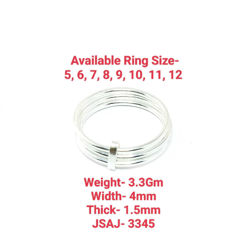JSAJ 5 LINE BAND RING IN 925 STERLING SILVER