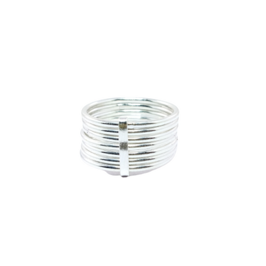 JSAJ 9 LINE BAND RING IN 925 STERLING SILVER