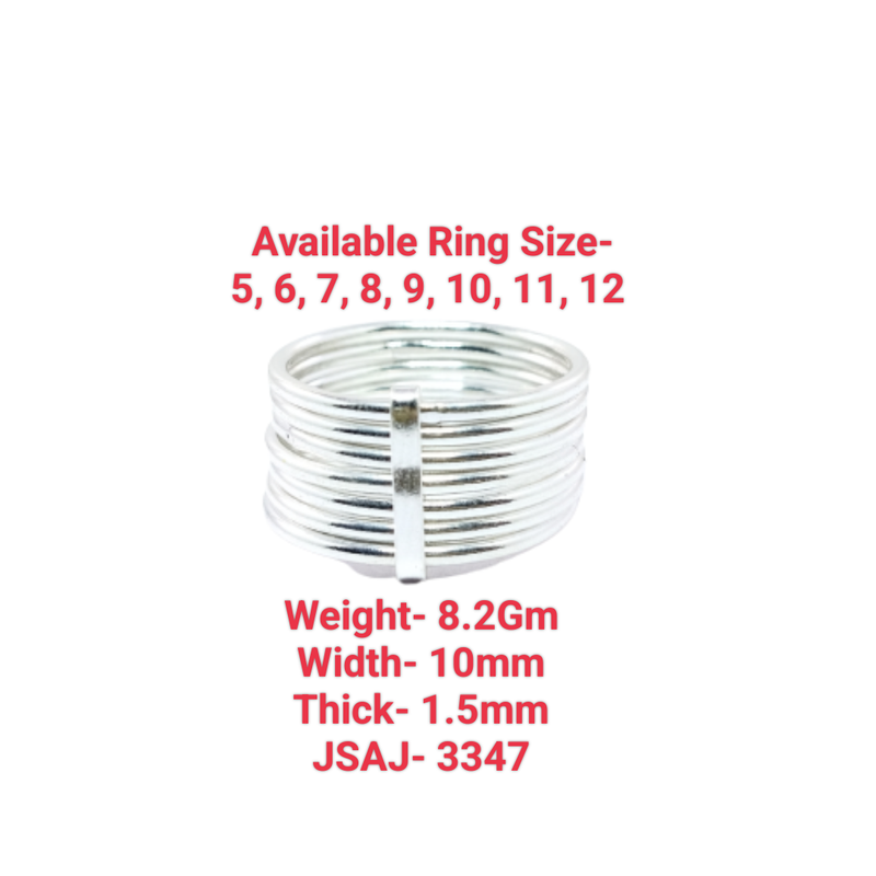 JSAJ 9 LINE BAND RING IN 925 STERLING SILVER