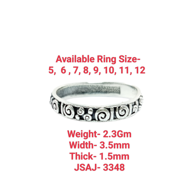 JSAJ THIN DESIGN BAND RING IN 925 STERLING SILVER