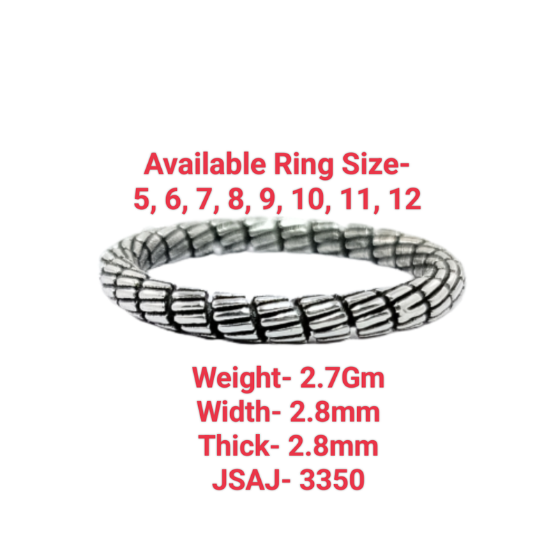 JSAJ THIN DESIGN BAND RING IN 925 STERLING SILVER