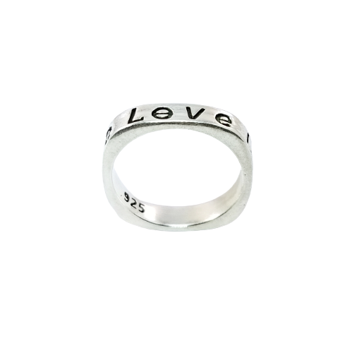 JSAJ THIN SQUARE DESIGN BAND RING IN 925 STERLING SILVER