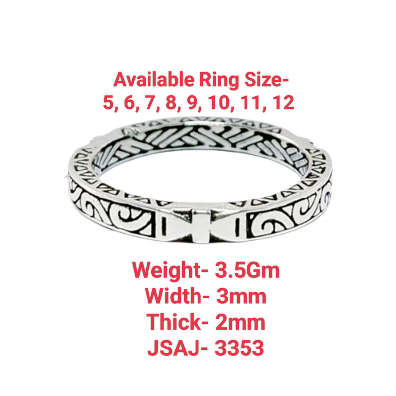 JSAJ THIN TUAREG DESIGN BAND RING IN 925 STERLING SILVER