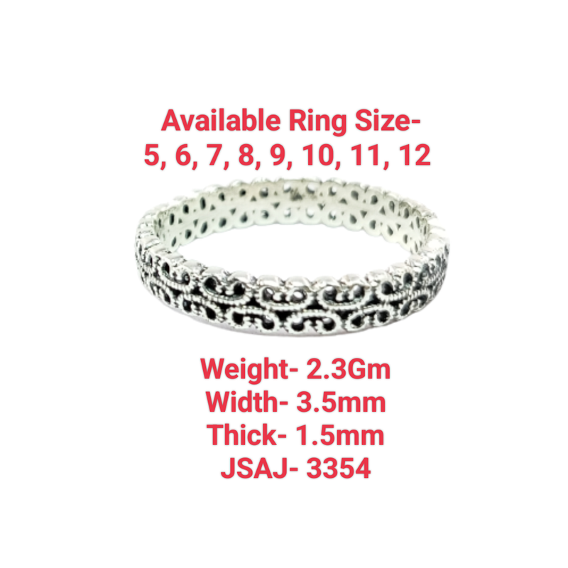 JSAJ THIN DESIGN BAND RING IN 925 STERLING SILVER