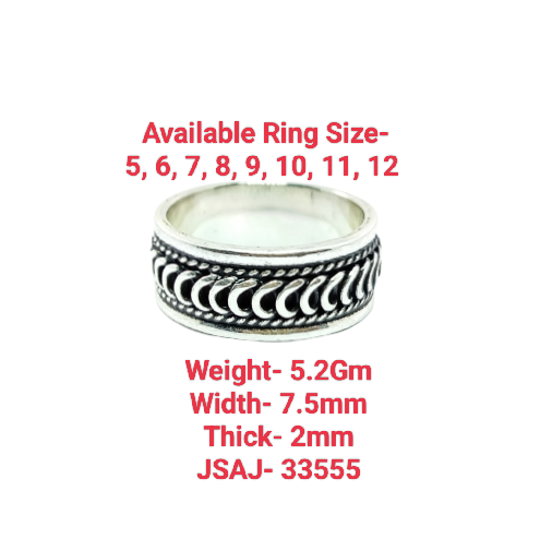 JSAJ THIN DESIGN BAND RING IN 925 STERLING SILVER