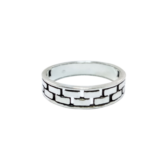 JSAJ THIN ZALI DESIGN BAND RING IN 925 STERLING SILVER