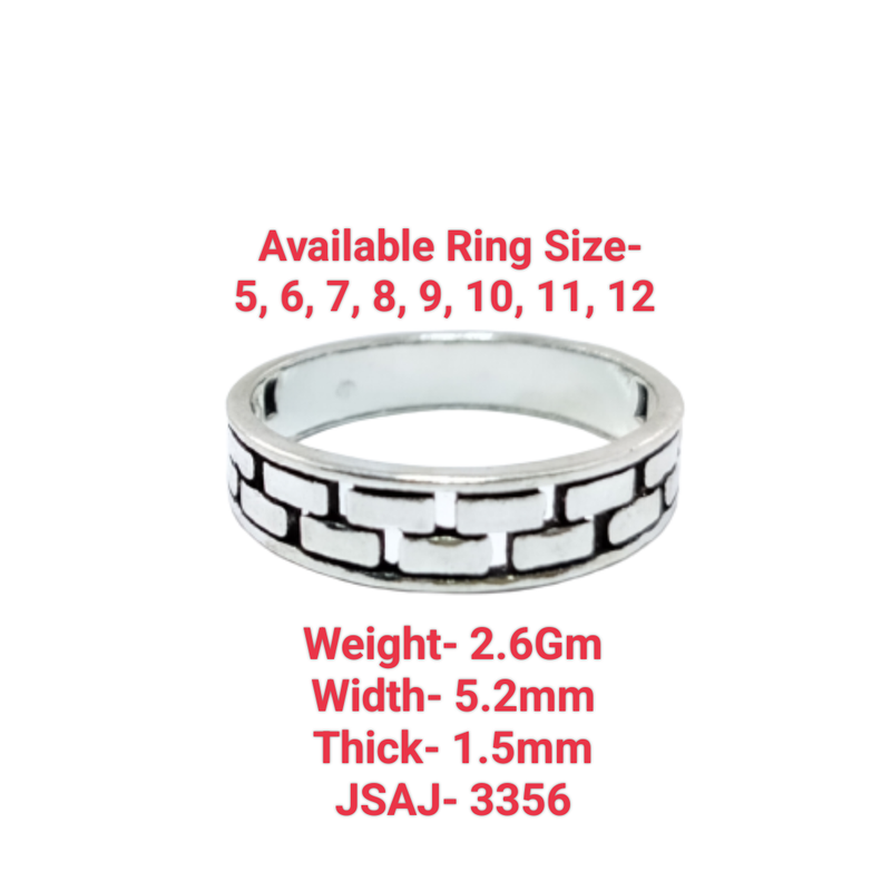JSAJ THIN ZALI DESIGN BAND RING IN 925 STERLING SILVER