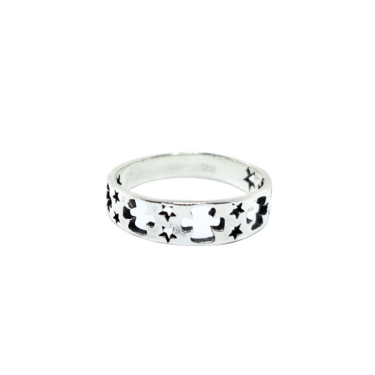 JSAJ THIN ZALI DESIGN BAND RING IN 925 STERLING SILVER