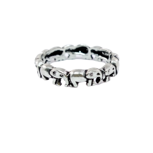 JSAJ ELEPHANT BAND RING IN 925 STERLING SILVER