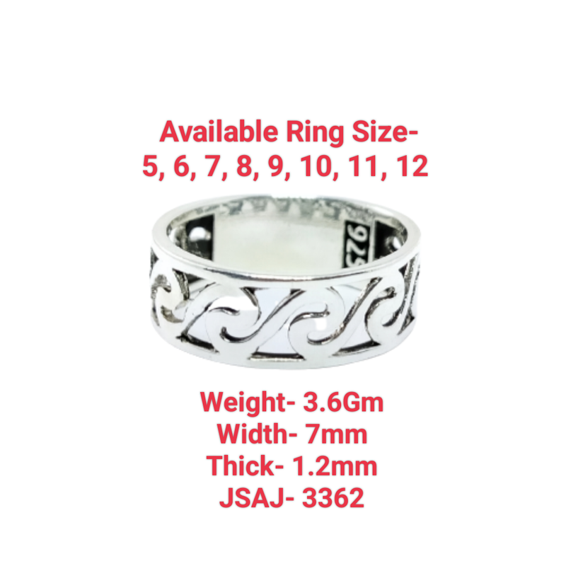 JSAJ THICK ZALI BAND RING IN 925 STERLING SILVER