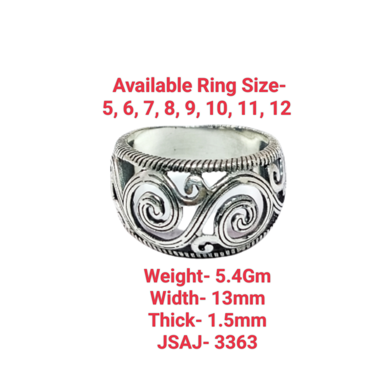 JSAJ THICK ZALI BAND RING IN 925 STERLING SILVER