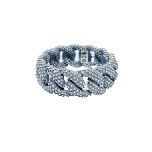 JSAJ CURB DESIGN BAND RING IN 925 STERLING SILVER