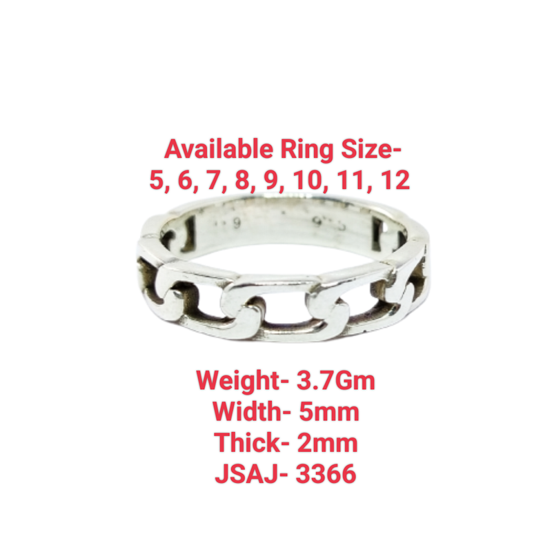 JSAJ THIN BAND RING IN 925 STERLING SILVER