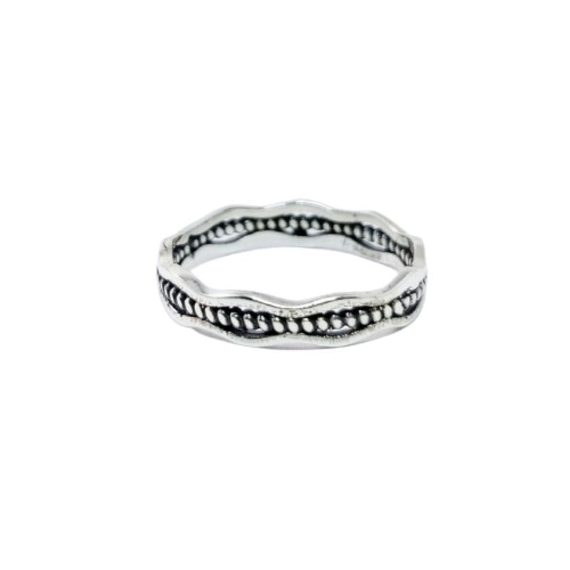 JSAJ THIN BAND RING IN 925 STERLING SILVER