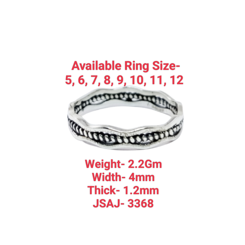 JSAJ THIN BAND RING IN 925 STERLING SILVER