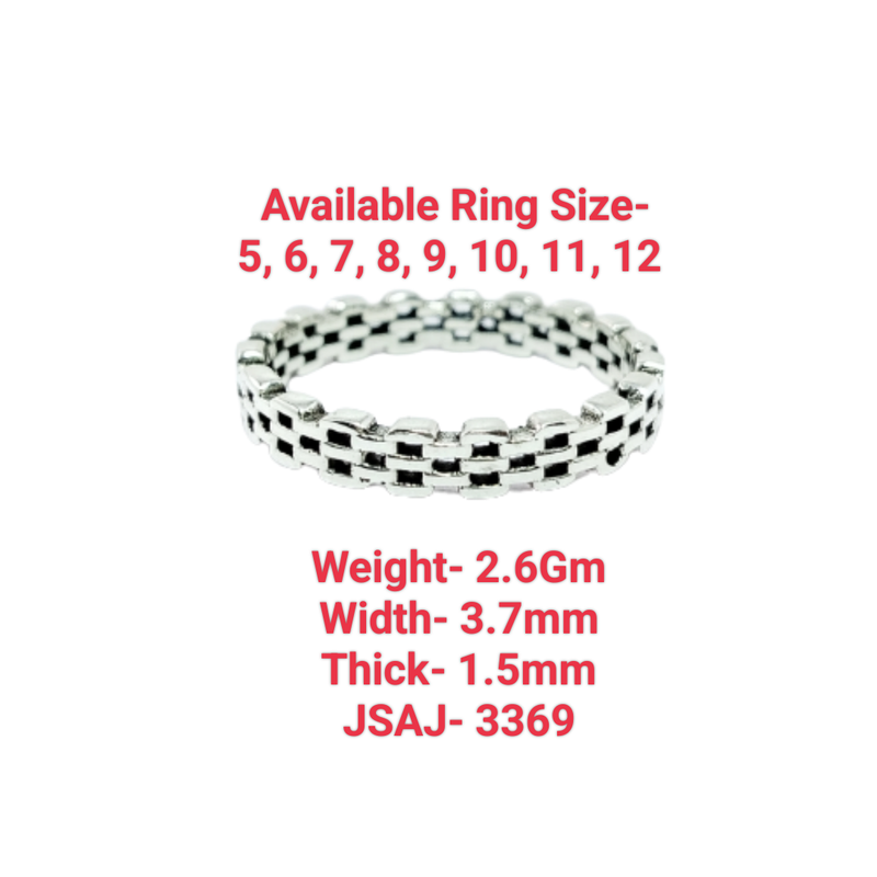 JSAJ THIN BAND RING IN 925 STERLING SILVER