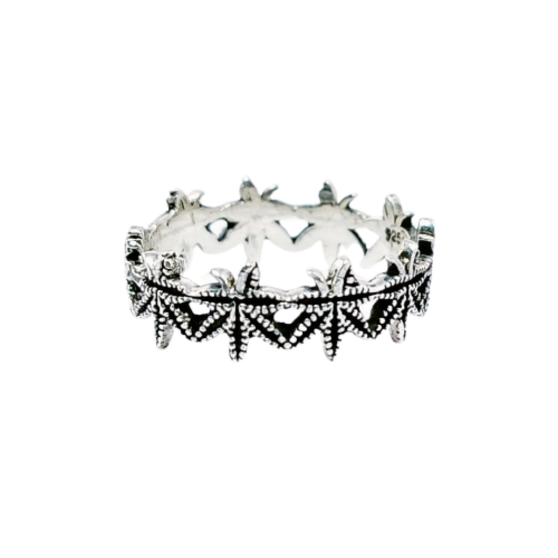 JSAJ LEAF BAND RING IN 925 STERLING SILVER