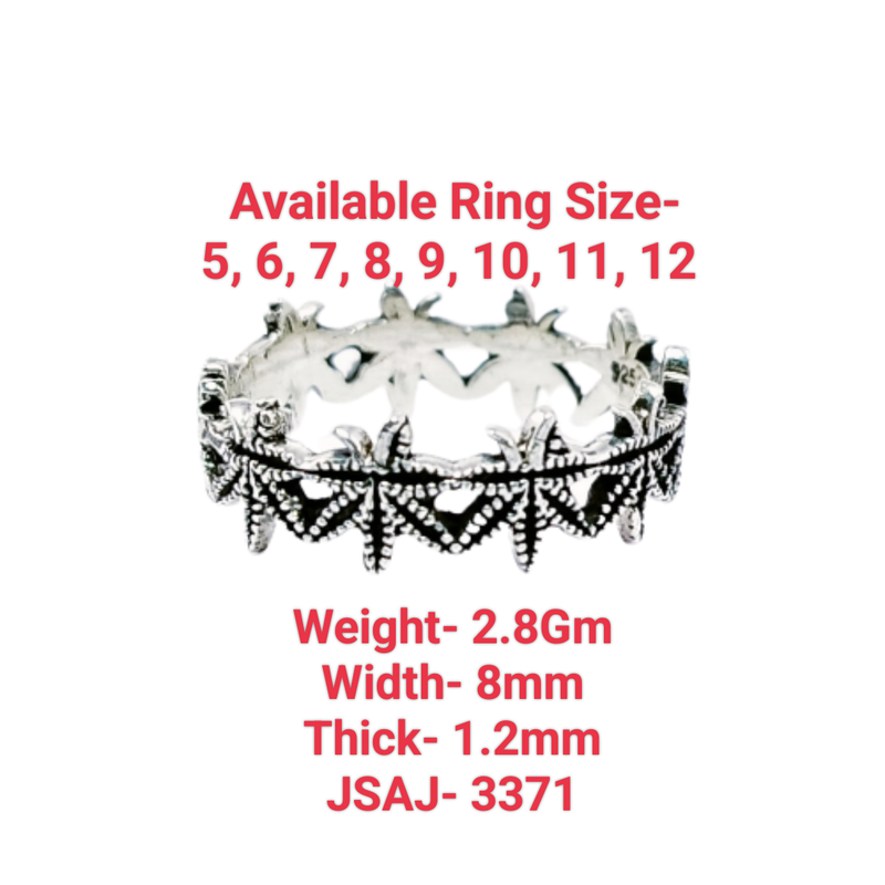 JSAJ LEAF BAND RING IN 925 STERLING SILVER
