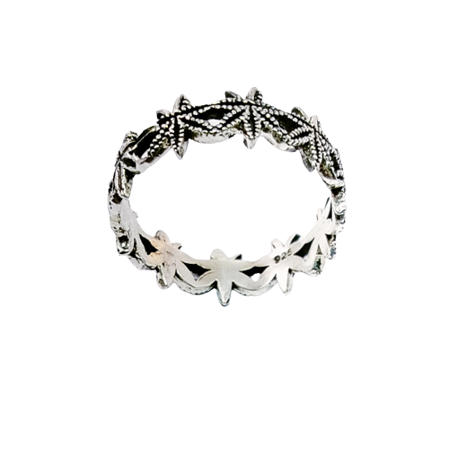 JSAJ LEAF BAND RING IN 925 STERLING SILVER