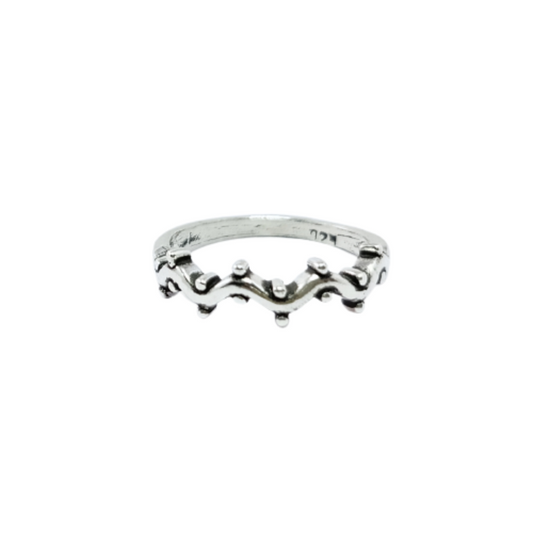 JSAJ THIN ZIG ZAG BAND RING IN 925 STERLING SILVER