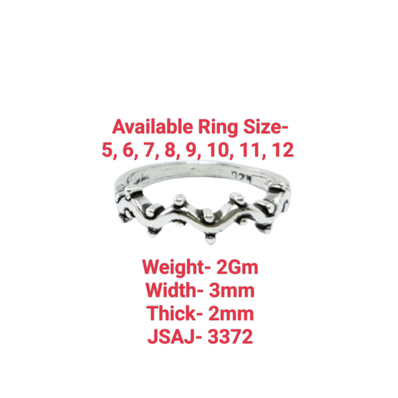 JSAJ THIN ZIG ZAG BAND RING IN 925 STERLING SILVER