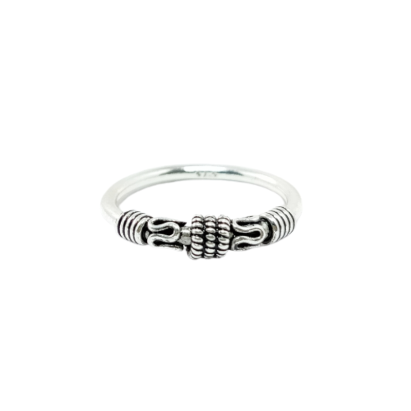 JSAJ THIN PIPE BAND RING IN 925 STERLING SILVER