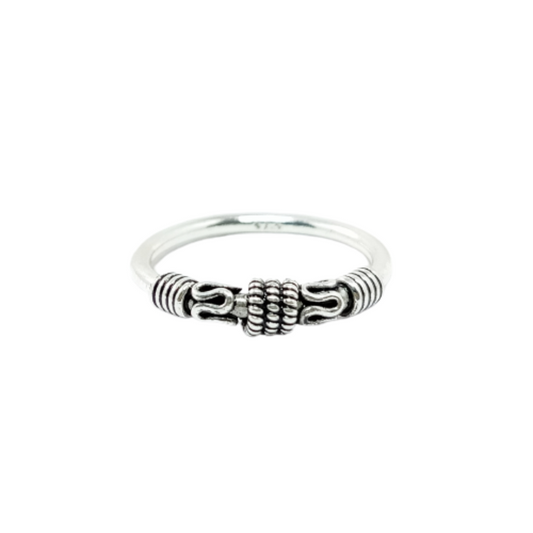 JSAJ THIN PIPE BAND RING IN 925 STERLING SILVER