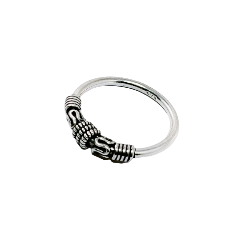 JSAJ THIN PIPE BAND RING IN 925 STERLING SILVER