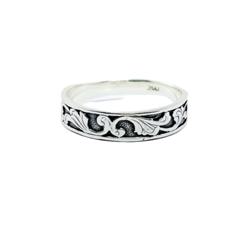 JSAJ THIN BAND RING IN 925 STERLING SILVER