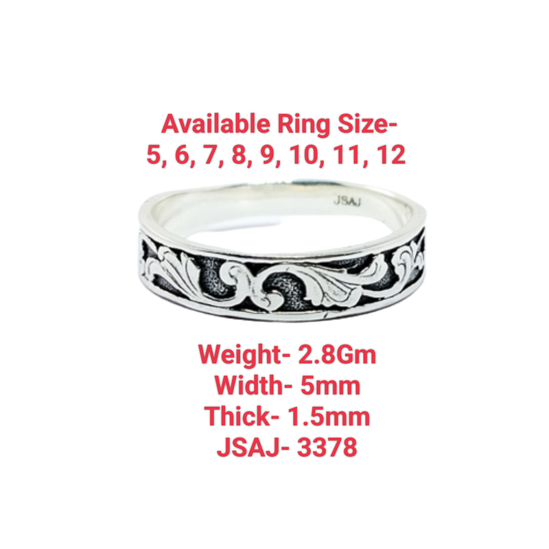 JSAJ THIN BAND RING IN 925 STERLING SILVER