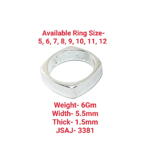 JSAJ SQUARE BAND RING IN 925 STERLING SILVER