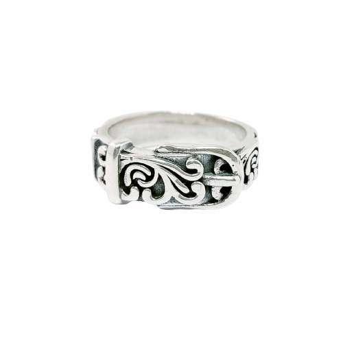 JSAJ BELT RINGS WITH DESIGN IN 925 STERLING SILVER