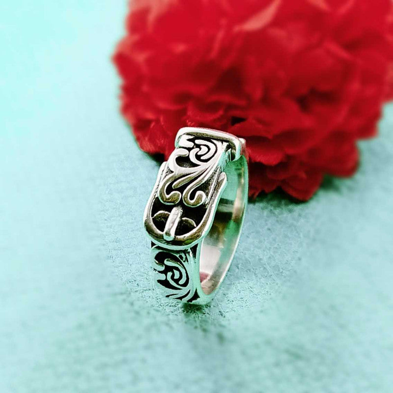 JSAJ BELT RINGS WITH DESIGN IN 925 STERLING SILVER