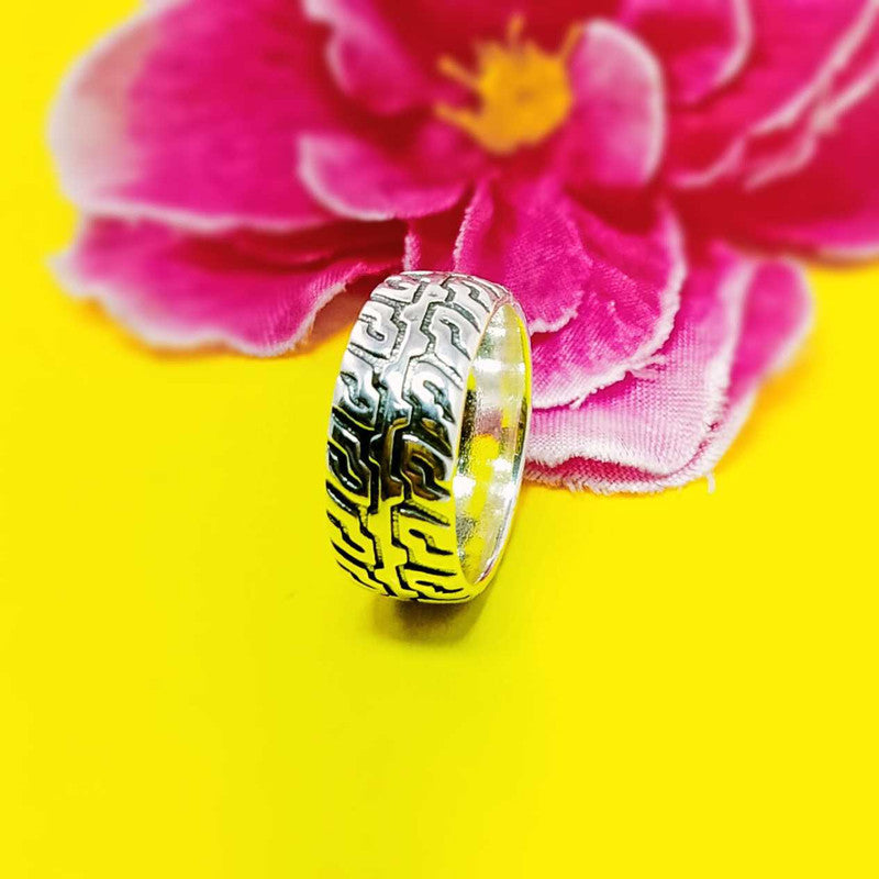 JSAJ THICK DESIGN BAND RING IN 925 STERLING SILVER