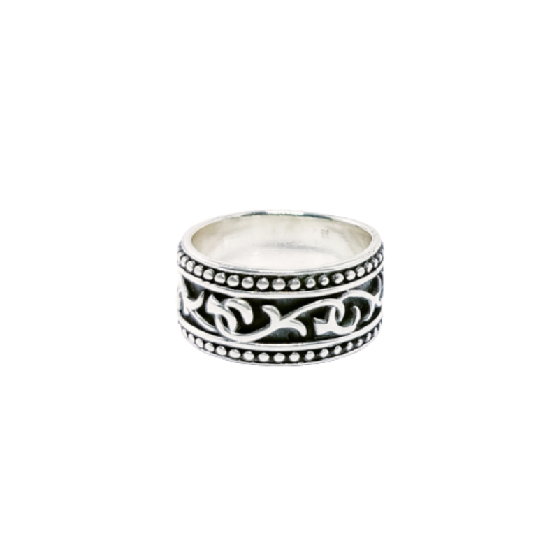 JSAJ THICK DESIGN BAND RING IN 925 STERLING SILVER