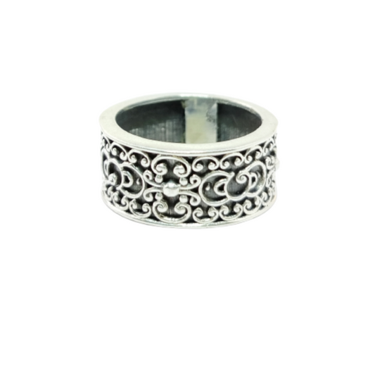 JSAJ THICK DESIGN BAND RING IN 925 STERLING SILVER