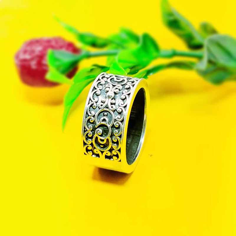 JSAJ THICK DESIGN BAND RING IN 925 STERLING SILVER