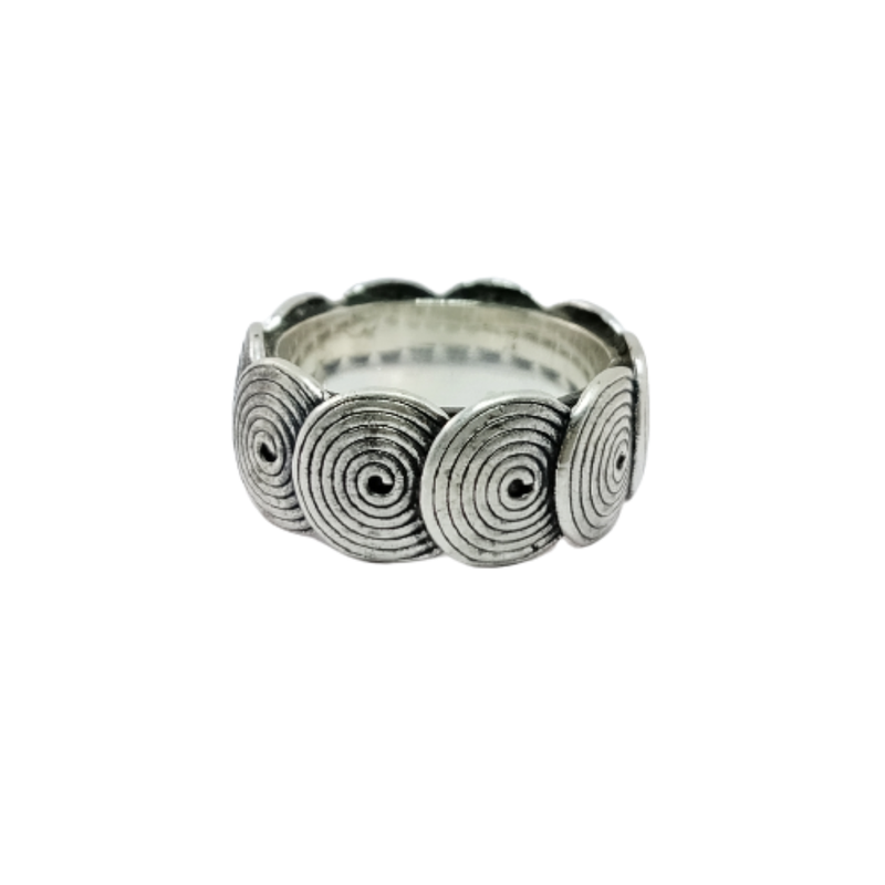 JSAJ THICK SPIRAL DESIGN BAND RING IN 925 STERLING SILVER