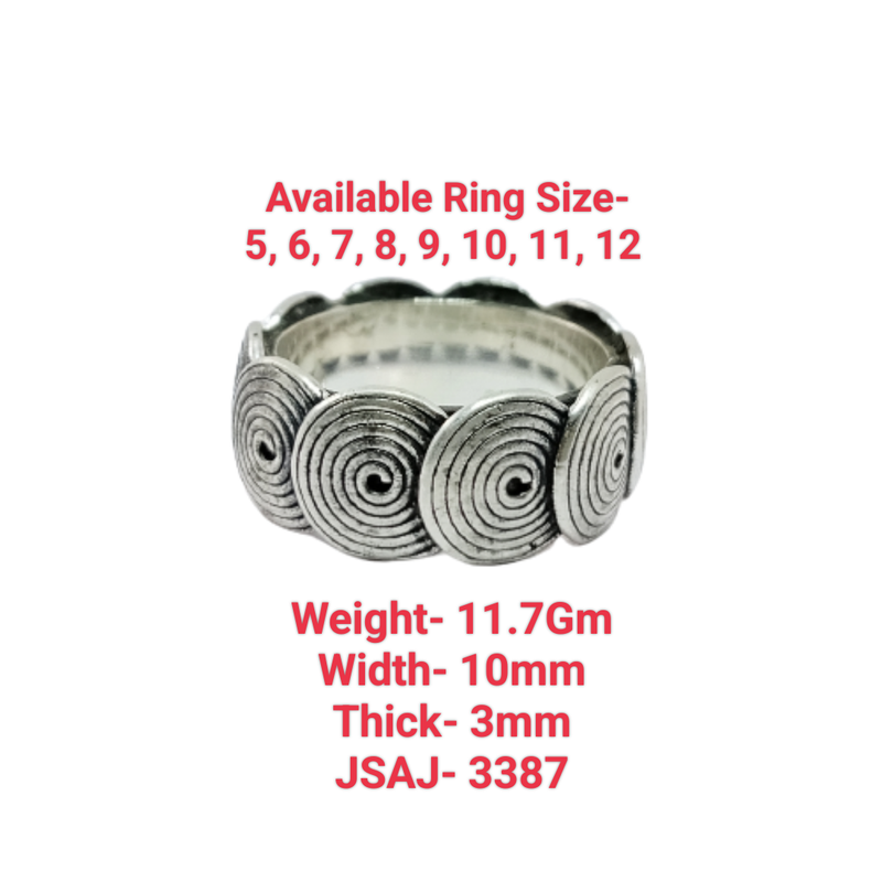 JSAJ THICK SPIRAL DESIGN BAND RING IN 925 STERLING SILVER