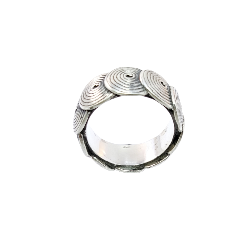 JSAJ THICK SPIRAL DESIGN BAND RING IN 925 STERLING SILVER