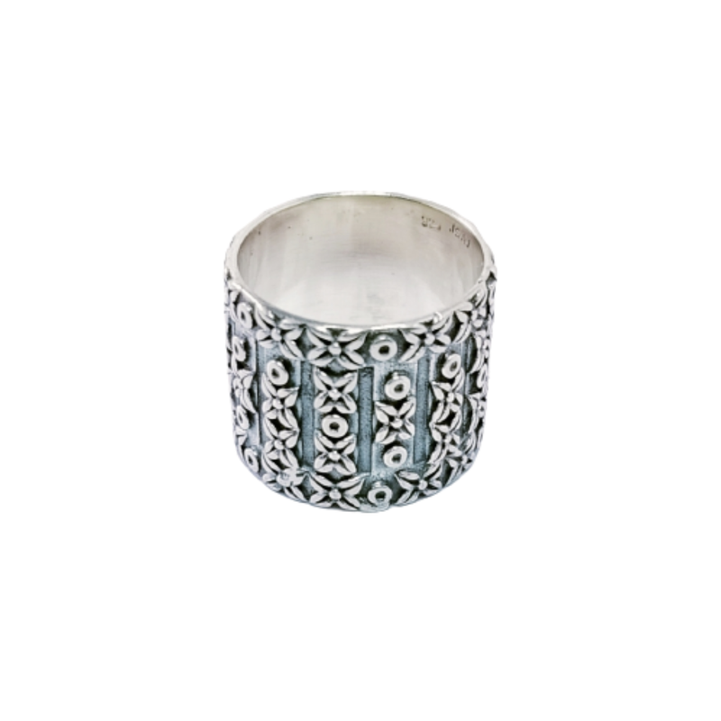 JSAJ THICK DESIGN BAND RING IN 925 STERLING SILVER