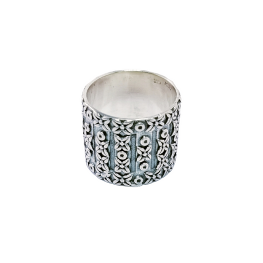 JSAJ THICK DESIGN BAND RING IN 925 STERLING SILVER